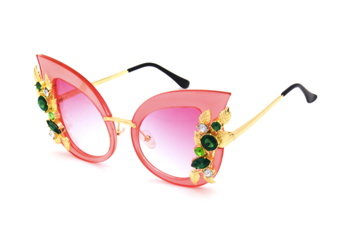 Delicacy Pink Sunglasses with Crystals