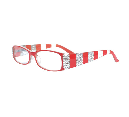 Rectangle Reading Glasses | Sparkly Orange