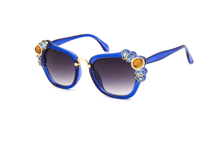 Limited Edition Blue Sunglasses with Rhinestones