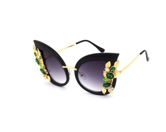 Delicacy Black Sunglasses with Crystals