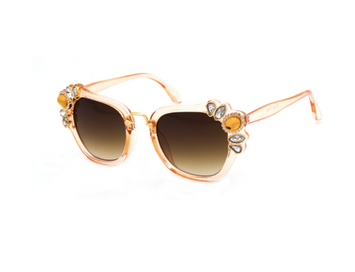 Limited Edition Peach Sunglasses with Rhinestones